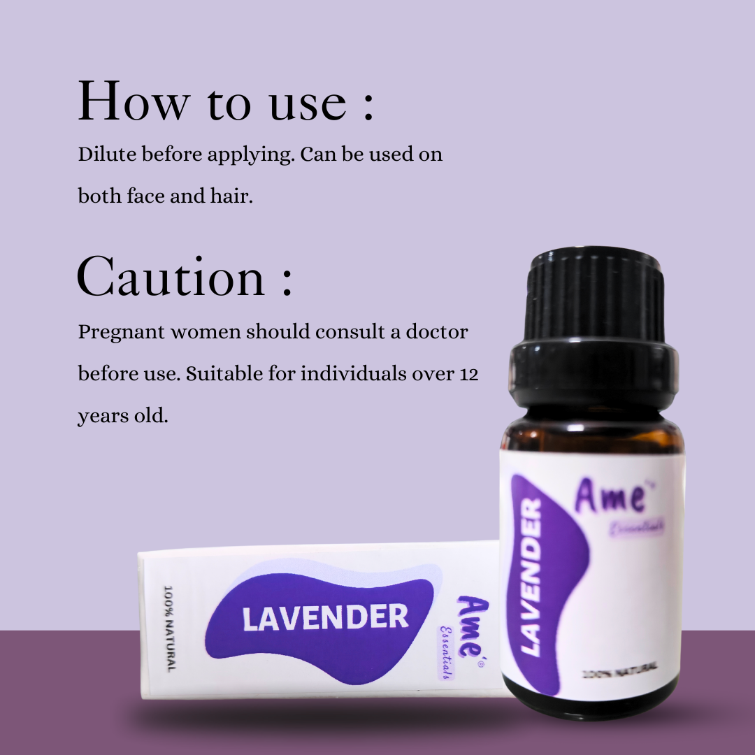 Lavender Essential Oil: Peaceful sleep | Glowing healthy skin |  Certified Organic | 100% Pure | For Hair and Skin - 10ML