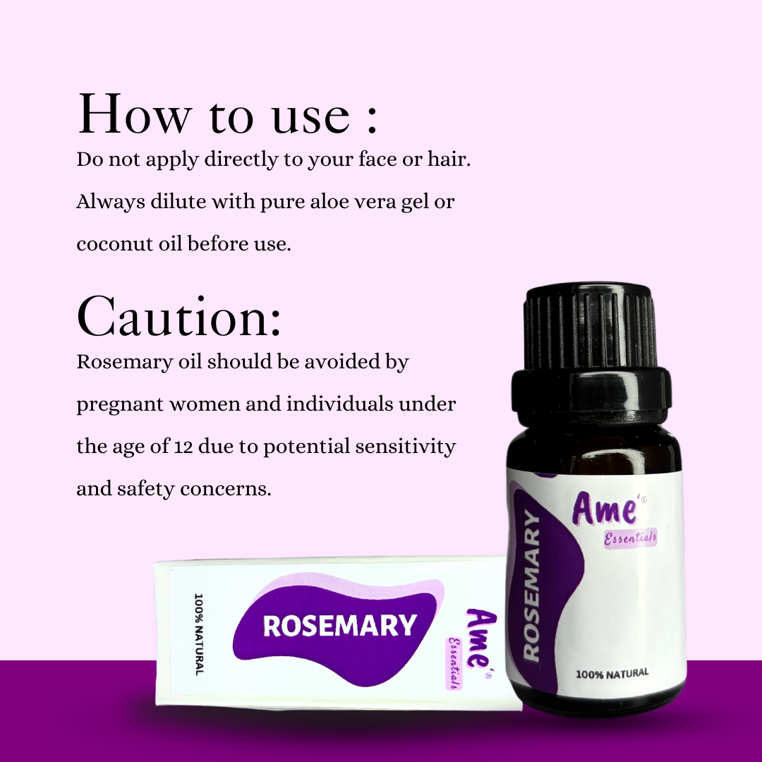 Rosemary Essential Oil | For Face &amp; Hair | Hair growth | Lighten dark spots | Improves skin complexion | Glowing Healthy skin -10ML